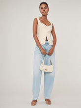 Cotton And Linen Lace Panel Sleeveless Top